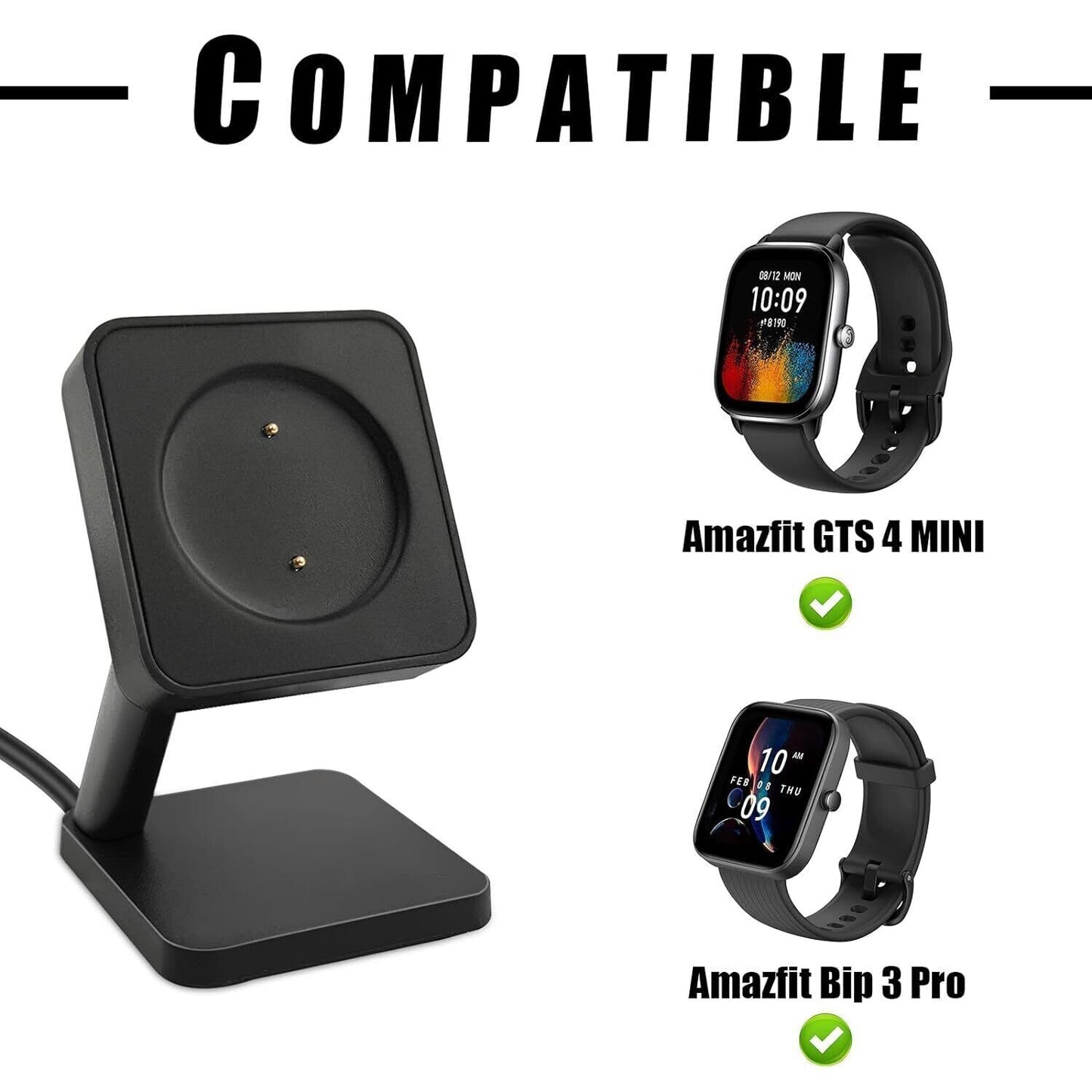 Magnetic Replacement Charger Dock Compatible with Amazfit Gts 4 Mini & Amazfit