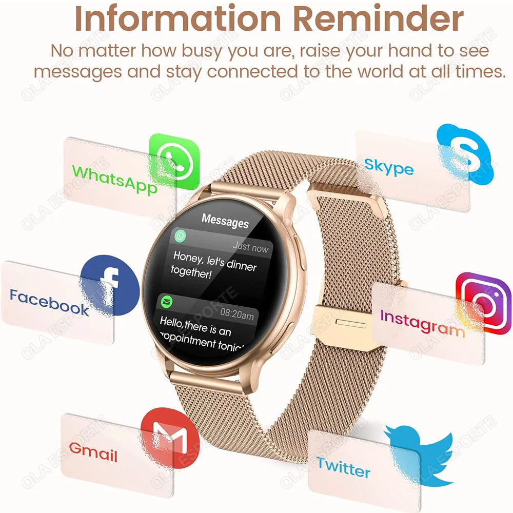 New for Samsung Watch 6 Galaxy Smart Watch 2024 BT Call Smartwatch Fitness Tracker Heart Rate Blood Oxygen Sleep Monitor Watches