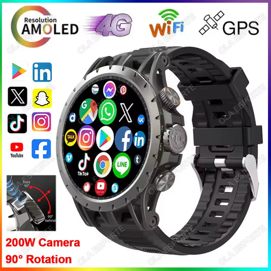 5G Full Netcom Android 9.0 4G Smartwatch Man 466*466 Amoled 1.43'' Screen Display GPS WIFI HD Video Calls 5MP Camera Smart Watch