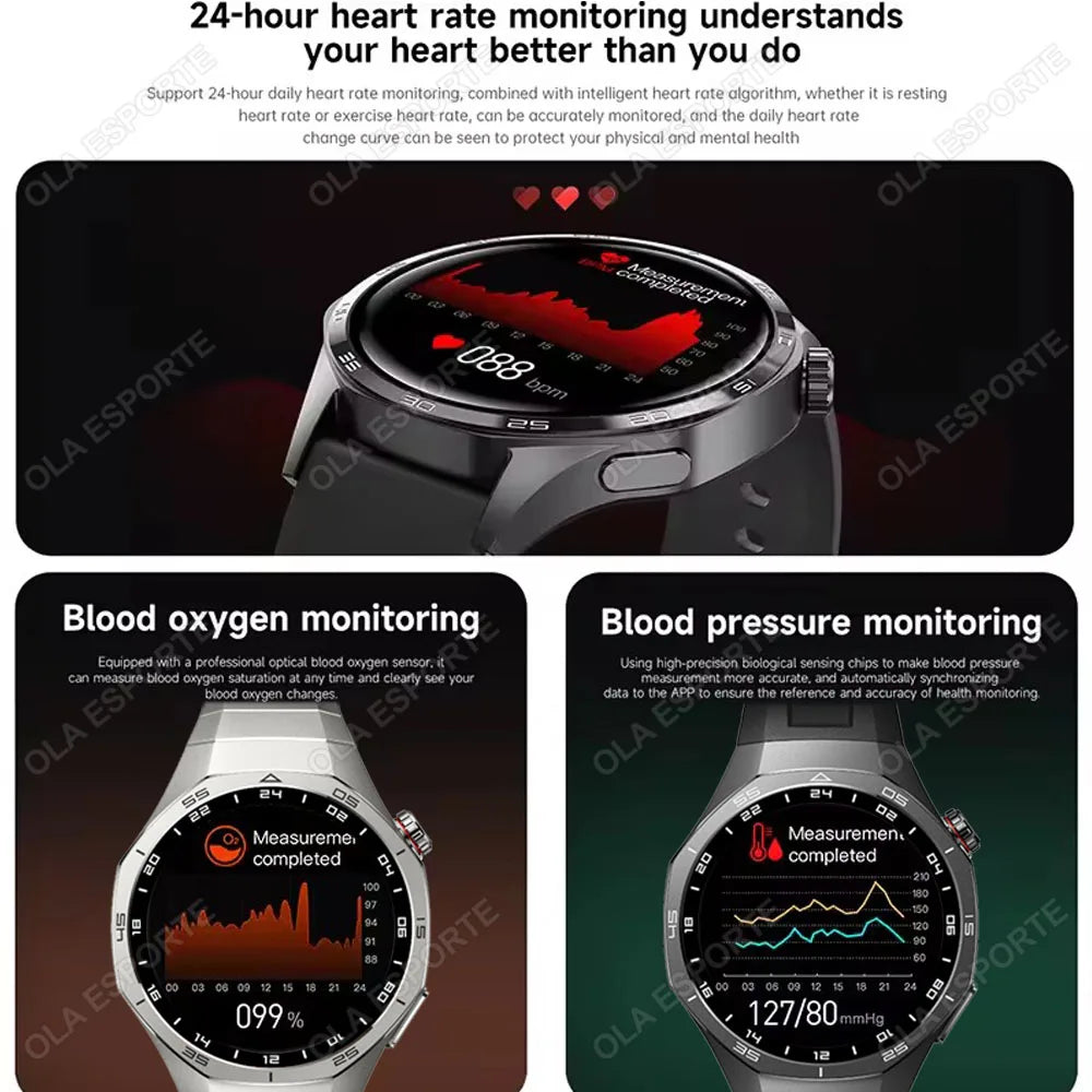 2025 New Watch GT5 Pro Smart Watch HD AMOLED Screen GPS Tracker Bluetooth Call Health Sport IP68 Waterproof Smartwatch Men Women