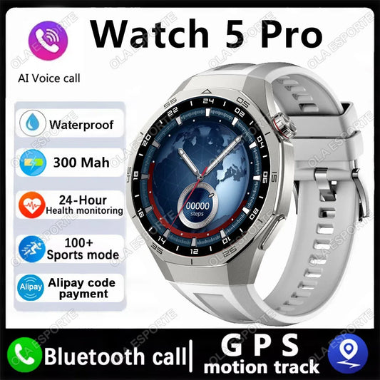 2025 New Watch GT5 Pro Smart Watch HD AMOLED Screen GPS Tracker Bluetooth Call Health Sport IP68 Waterproof Smartwatch Men Women