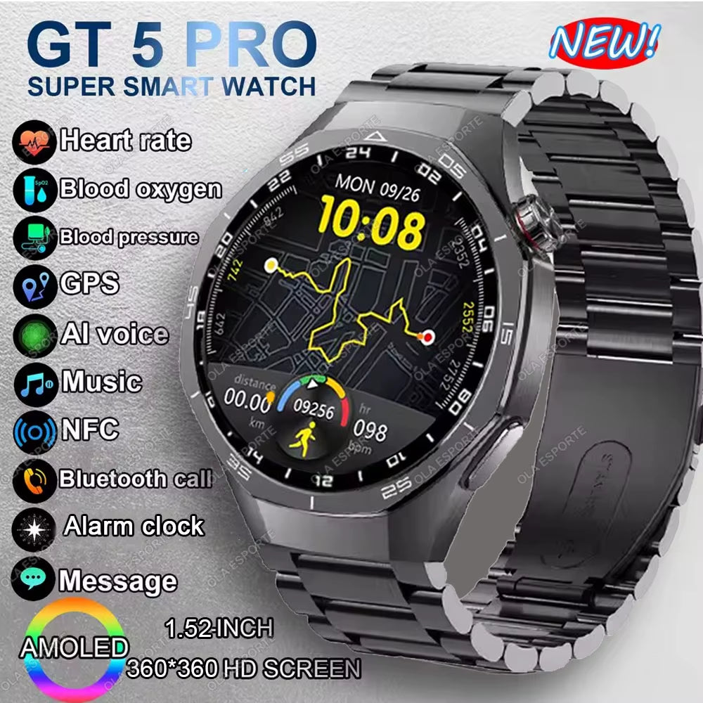 Watch 5 Pro Smart Watch for Huawei GT 5 Pro Smartwatch Gift Sport Watches Men Women Bluetooth Phone Call Wristwatch GPS Band NEW