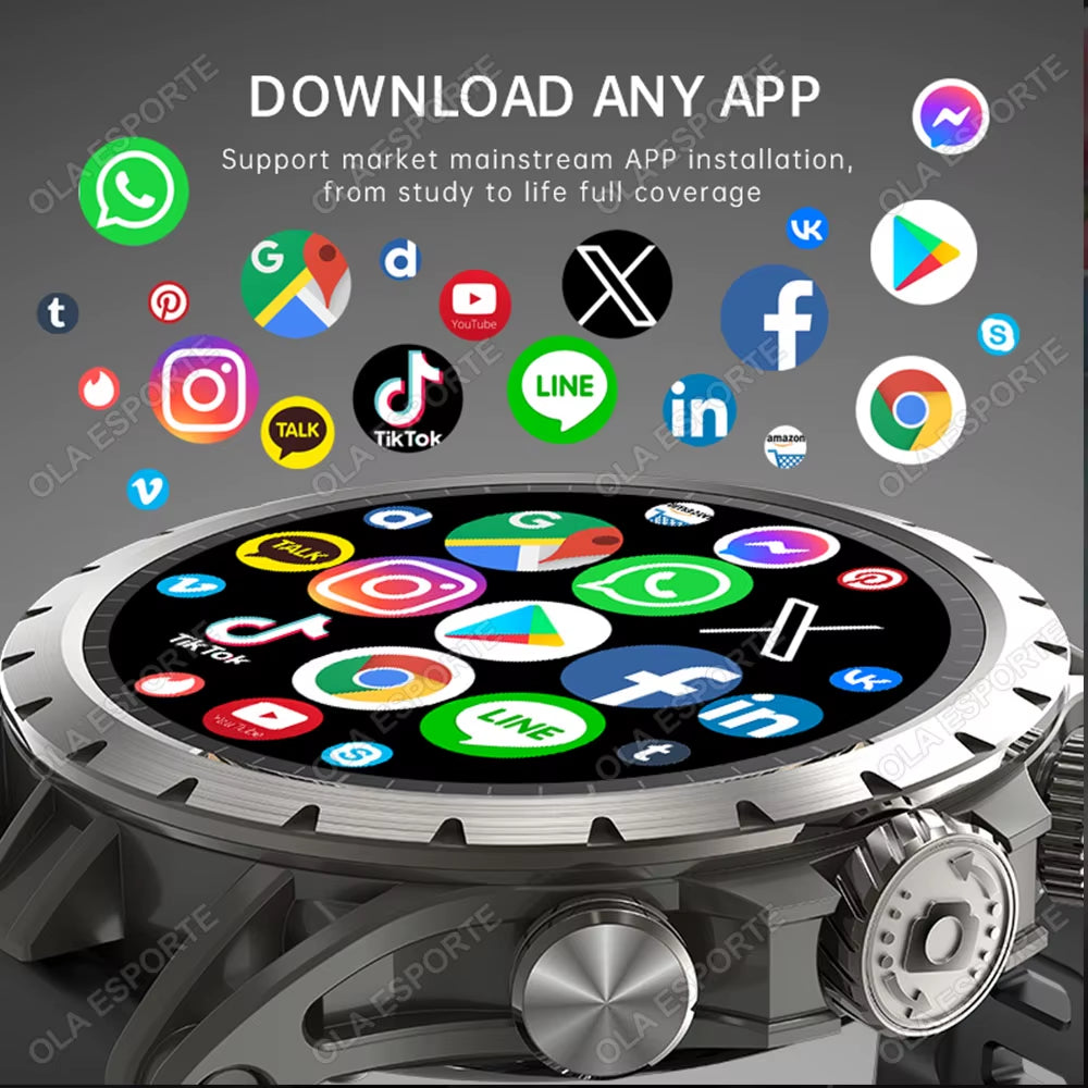 5G Full Netcom Android 9.0 4G Smartwatch Man 466*466 Amoled 1.43'' Screen Display GPS WIFI HD Video Calls 5MP Camera Smart Watch
