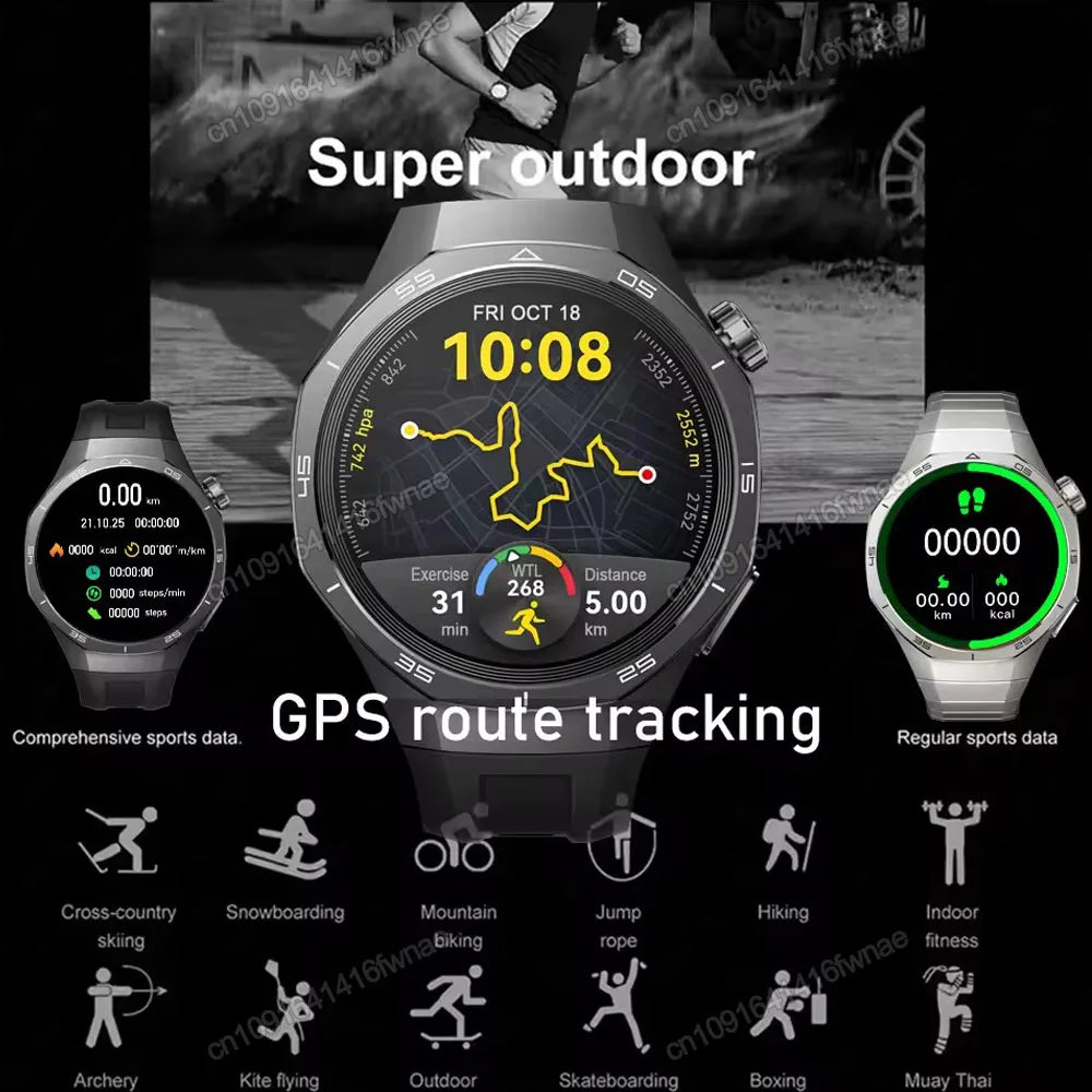 2025 New Watch GT5 Pro Smart Watch HD AMOLED Screen GPS Tracker Bluetooth Call Health Sport IP68 Waterproof Smartwatch Men Women